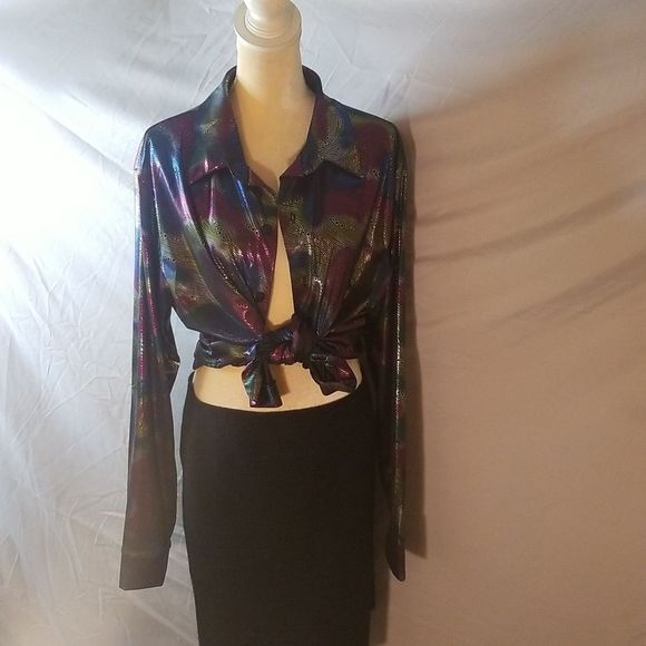 HOST PICK Metallic Multicolored 1970's Disco Shirt Unisex Sz. XXL - Picture 17 of 17